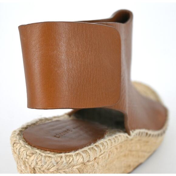 Celine | Tan Leather Espadrille Wedge Sandals Size: 38 - Picture 13 of 16
